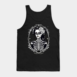 Dia de los muertos pretty halloween skeleton Tank Top